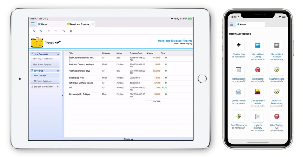 HCL Nomad Image on iPad and iPhone